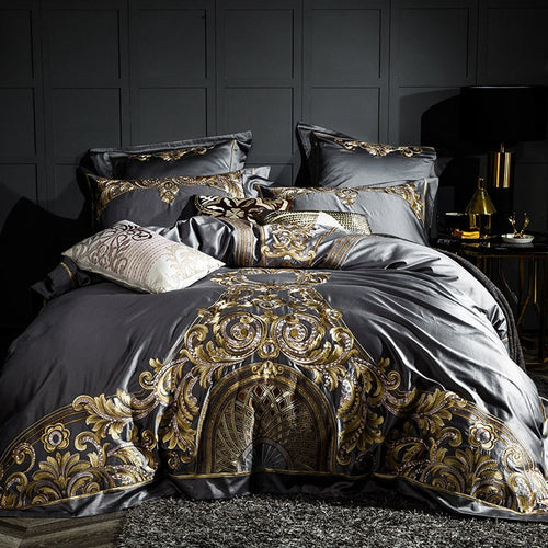 Egyptian Cotton 1000TC Duvet Cover Set – Linen Whisper Luxury Embroidered Bedding