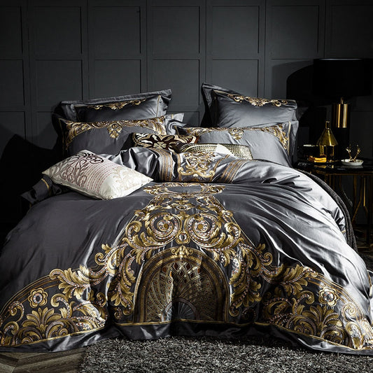 Egyptian Cotton 1000TC Duvet Cover Set – Linen Whisper Luxury Embroidered Bedding