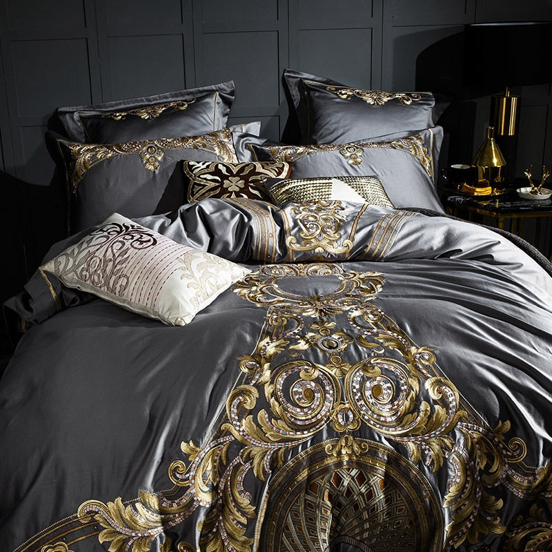 Egyptian Cotton 1000TC Duvet Cover Set – Linen Whisper Luxury Embroidered Bedding