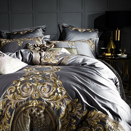 Egyptian Cotton 1000TC Duvet Cover Set – Linen Whisper Luxury Embroidered Bedding