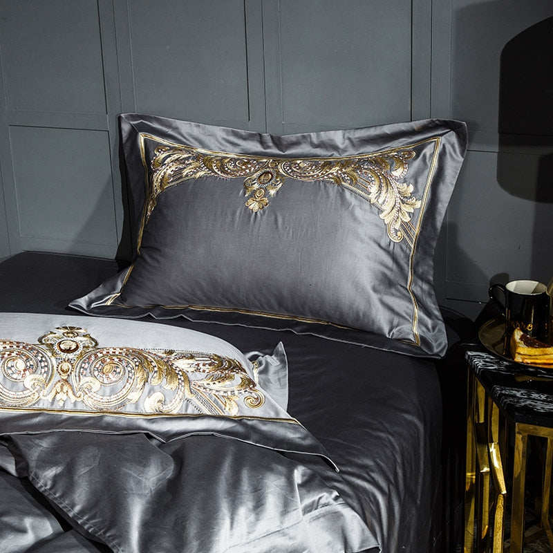 Egyptian Cotton 1000TC Duvet Cover Set – Linen Whisper Luxury Embroidered Bedding
