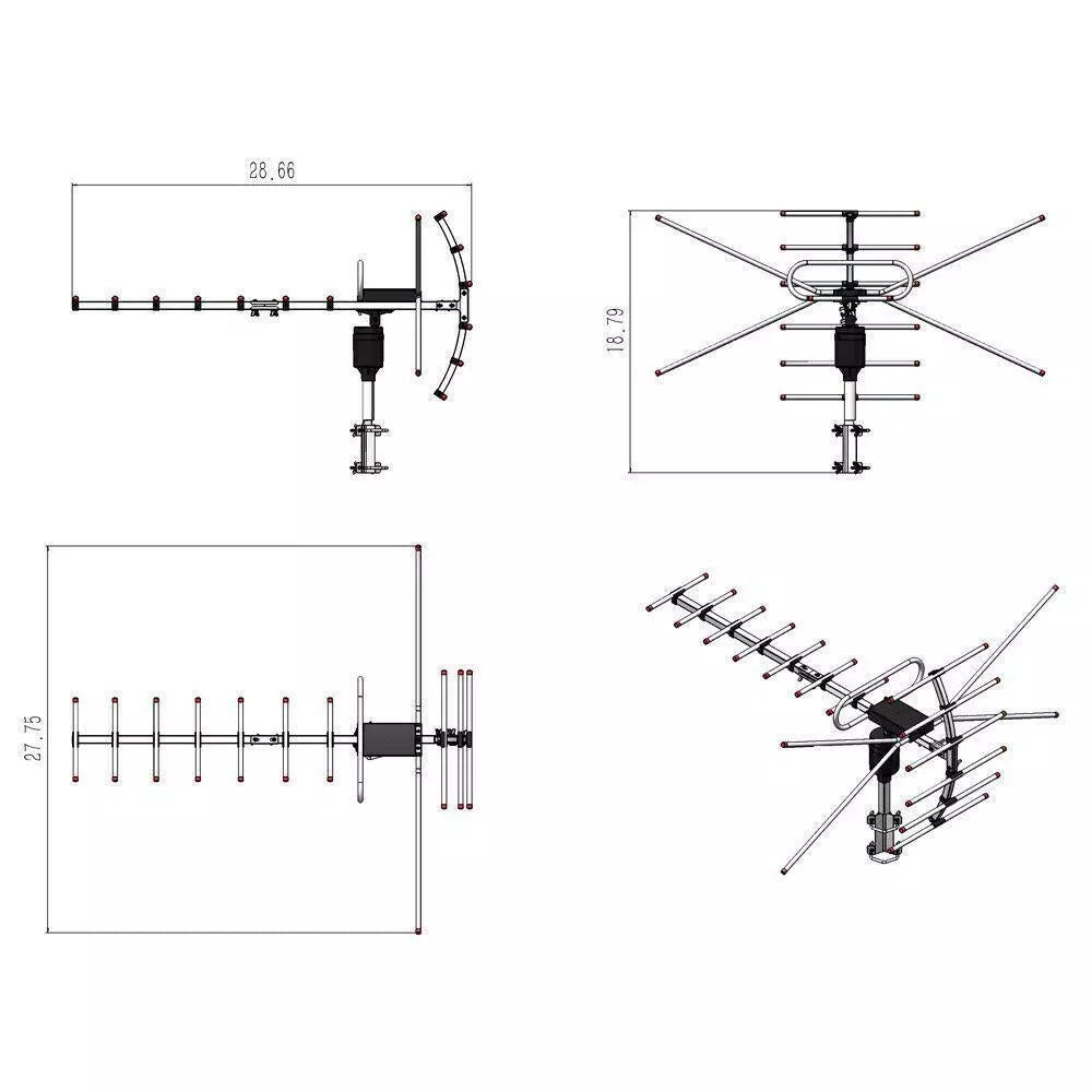 900 Mile Outdoor HDTV Antenna – Digital HD TV Antenna for Free Local Channels