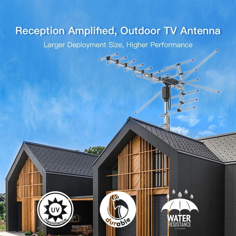 900 Mile Outdoor HDTV Antenna – Digital HD TV Antenna for Free Local Channels