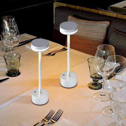 Portable cordless table lamp with aluminum body and round shade for camping and outdoor use – view 06 of 8